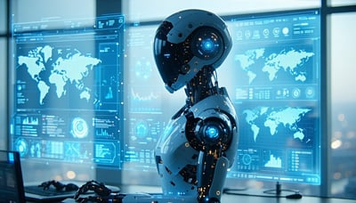 Enterprise AI assistant interface with secure data visualization